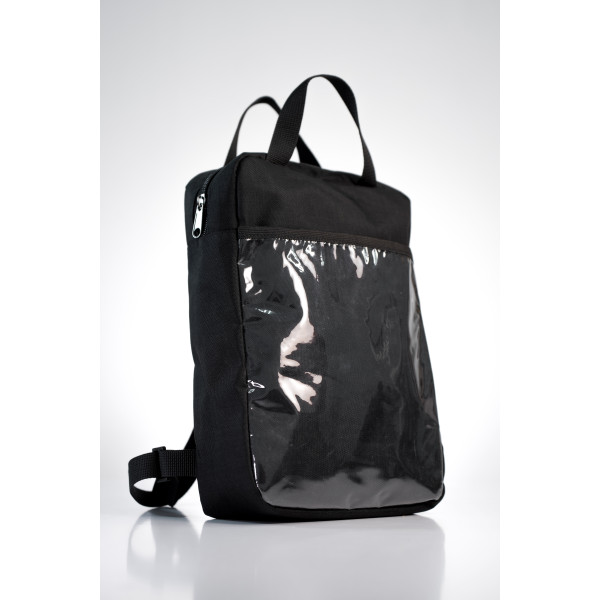 City backpack "Baby05" Black With a transparent pocket