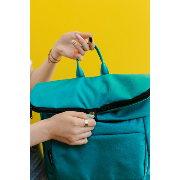 Backpack Rolltop "Frog flap" Turquoise