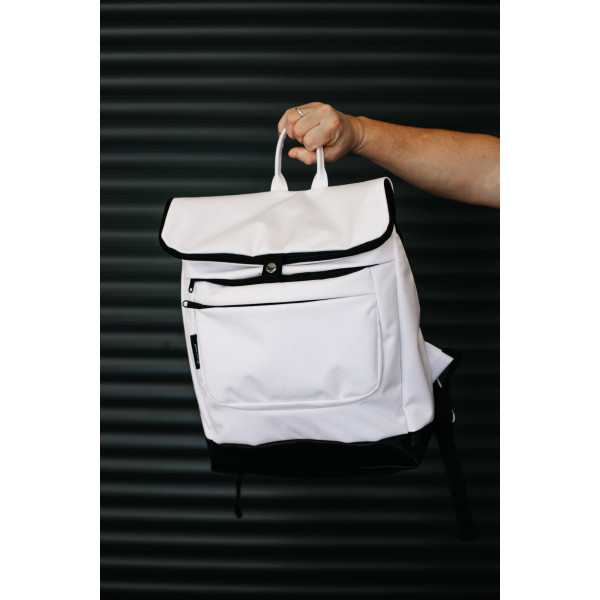 Backpack Rolltop "Frog flap" White