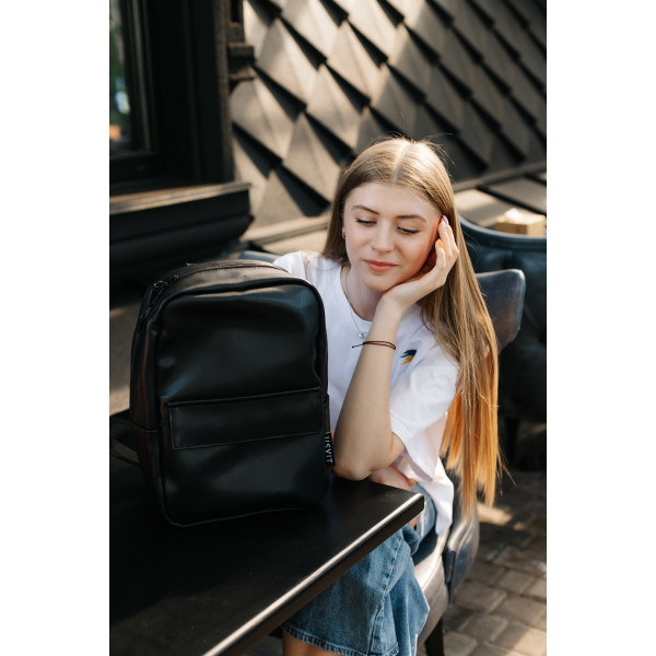Backpack "Light" B01 made of smooth eco-leather